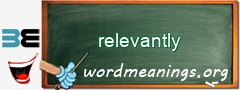 WordMeaning blackboard for relevantly